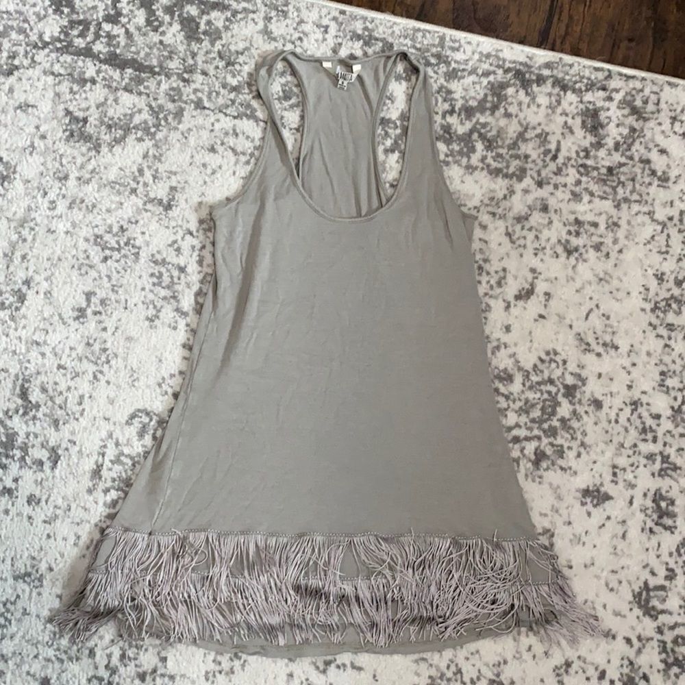 bb dakota fringe detail tank top size S EUC Grey